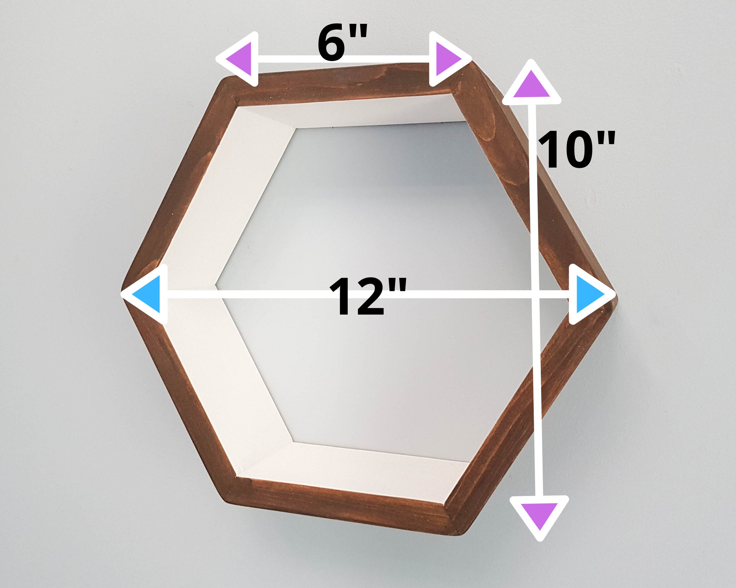Hexagon Shelves Set of 2 Floating Shelves – Wood Chip Decor