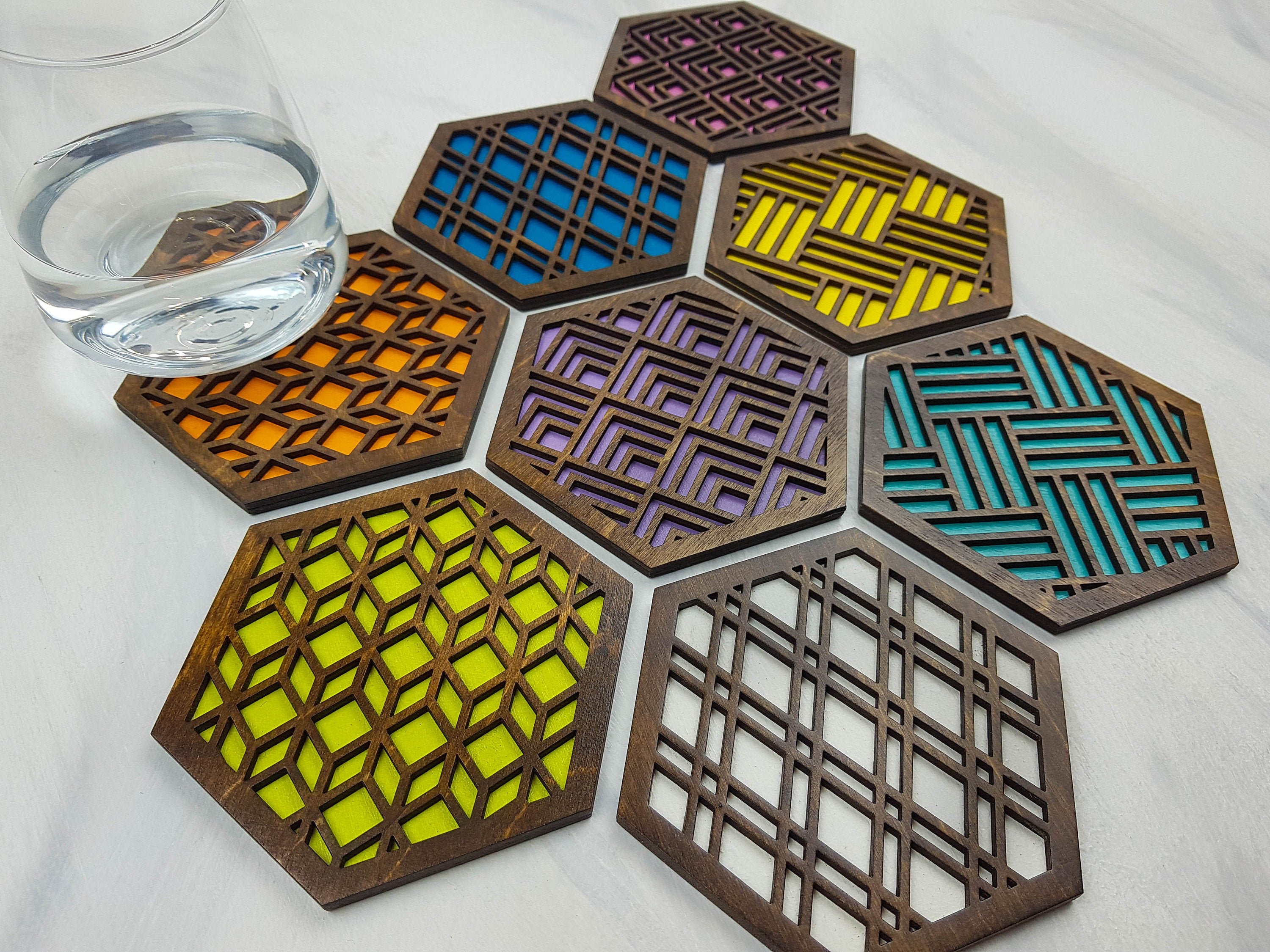 Modern on sale glass coasters